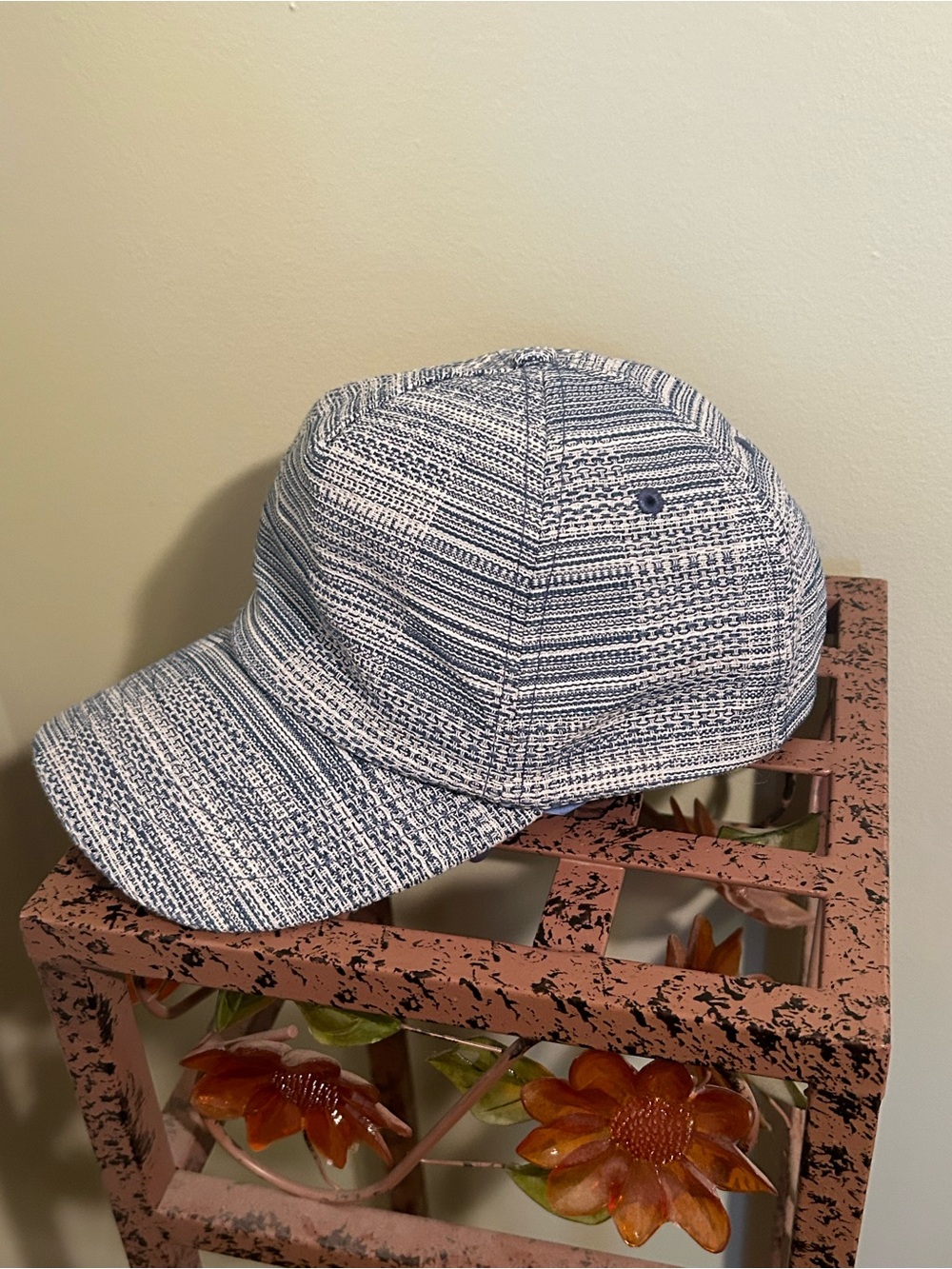 Goodfellow & Co Men's 5-Panel Baseball Hat Jacquard Blue White Space Dye Woven